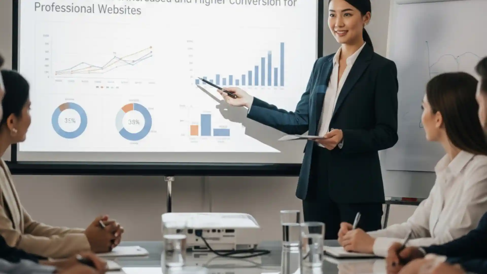 Apresentação a uma equipa do aumento de Leads e conversões de um site profissional de uma empresa