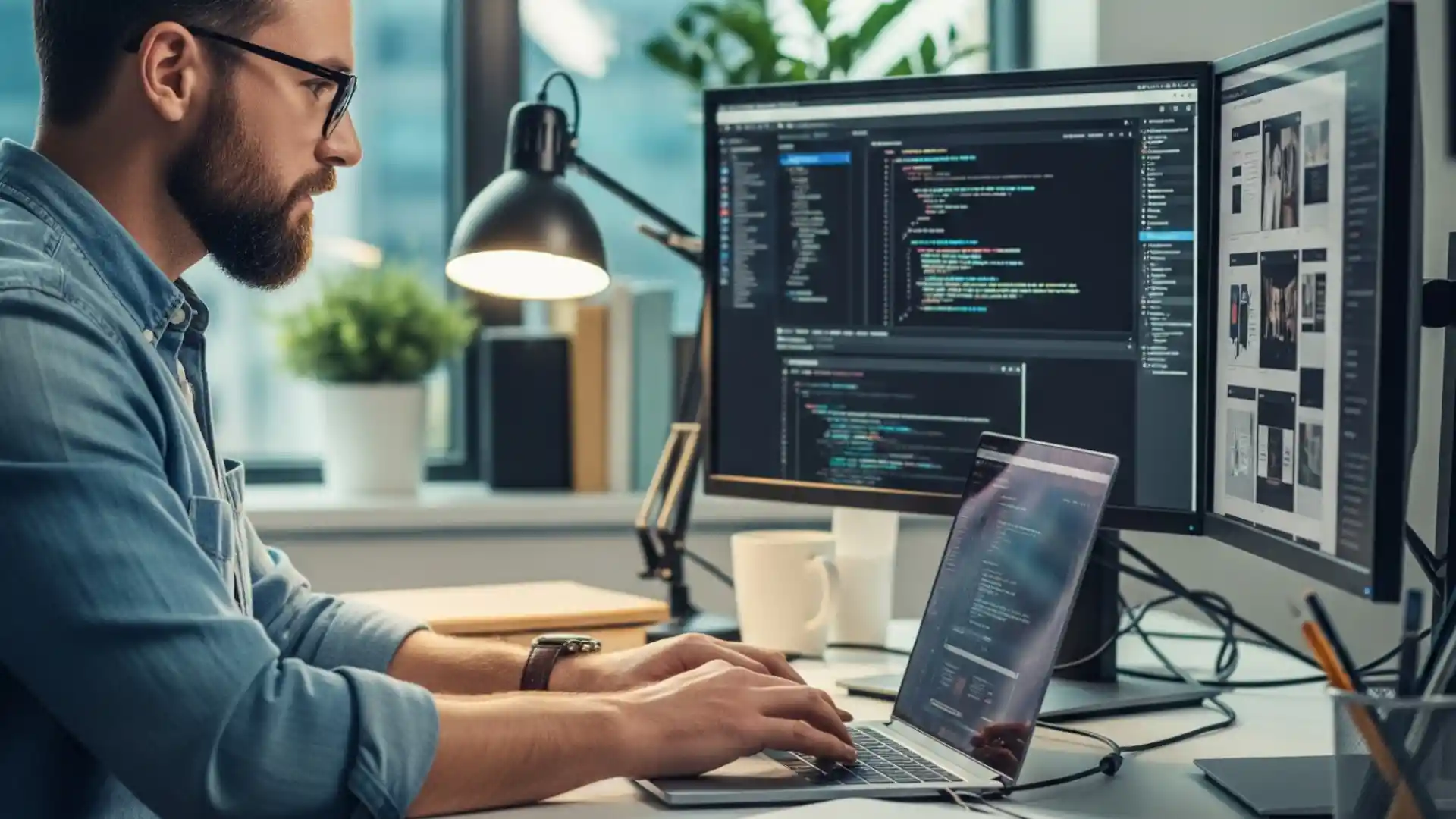 Programador da BetterWeb.pt a criar um site profissional com AI